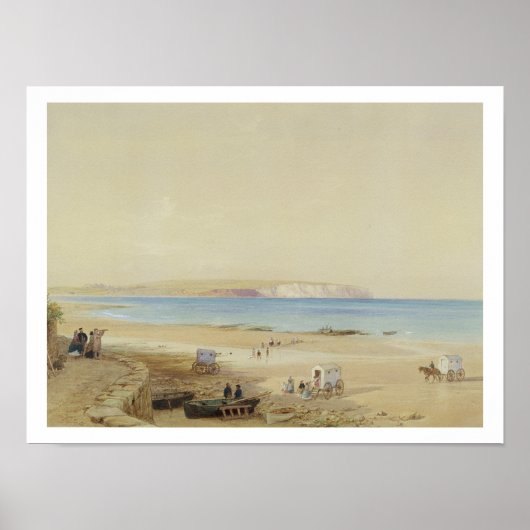 Culver Cliff, eiland of Wight (m/c, pen & inkt, li Poster (Voorkant)