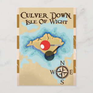 Culver Down Isle of wight England reisposter Briefkaart