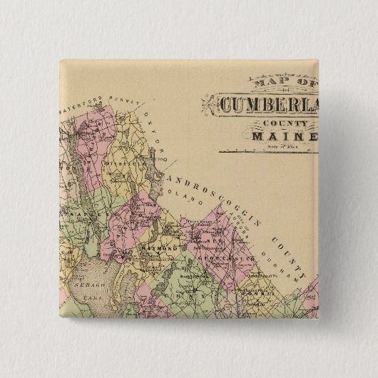 Cumberland County, Maine Vierkante Button 5,1 Cm (Voorkant)