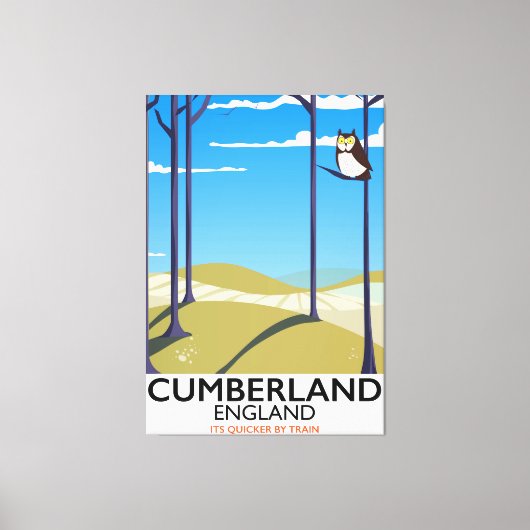 Cumberland, Engeland,  reisposter. Canvas Afdruk (Voorkant)
