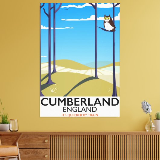 Cumberland, Engeland,  reisposter. Canvas Afdruk (Insitu (Woonkamer))