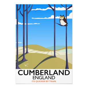 Cumberland, Engeland,  reisposter. Foto Afdruk