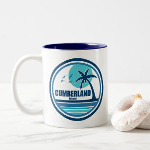 Cumberland Island Georgia Palmboom Vogels Tweekleurige Koffiemok