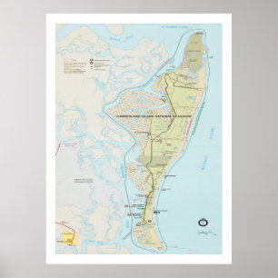 Cumberland Island National Seashore Map (1991) Poster