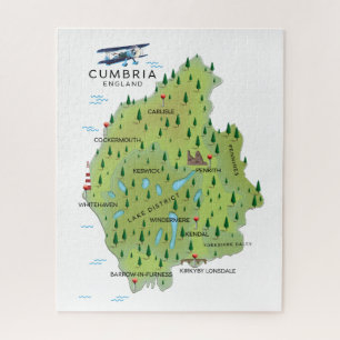 Cumbria Engeland Kaart reisposter. Legpuzzel