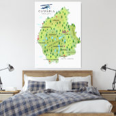 Cumbria England Map reisposter. Canvas Afdruk (Insitu (Slaapkamer))