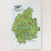 Cumbria England Map reisposter. Legpuzzel (Verticaal)