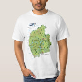 Cumbria England Map reisposter. T-shirt (Voorkant)