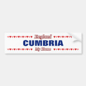 CUMBRIA - Mijn thuisland - Engeland; Rode en roze Bumpersticker (Voorkant)