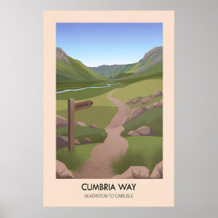 Cumbria Way Lange Afstands Wandelpad Reizen Poster