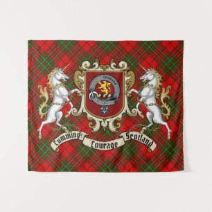 Cumming Clan Badge & Unicorns w/Tartan Wandkleed