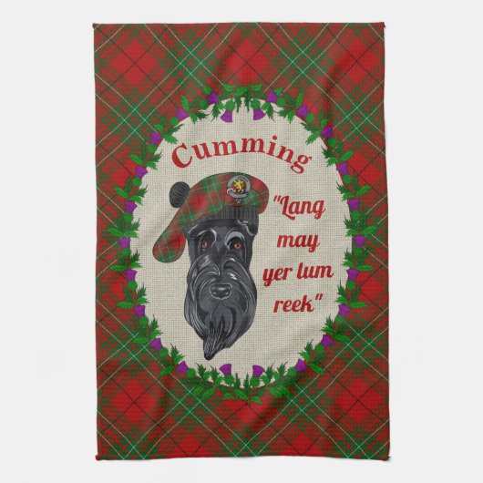 Cumming Scottie Hond Keuken Handdoek (Verticaal)