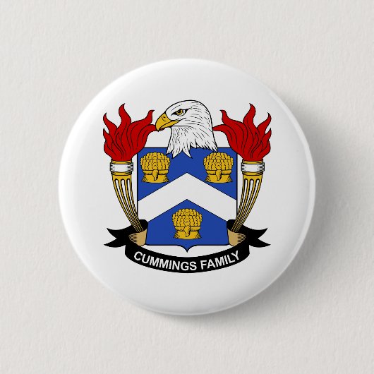 Cummings Family Crest Ronde Button 5,7 Cm (Voorkant)