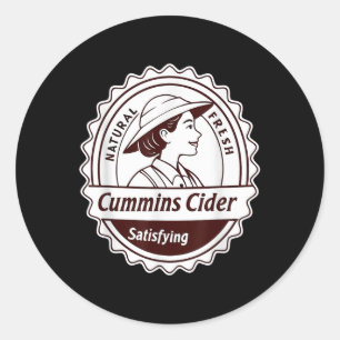 Cummins Cider Shirt - Funny Joke Novelty Gag Gift Ronde Sticker