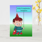 Cumpleaños Amiguito Kaart (Gele Bloem)