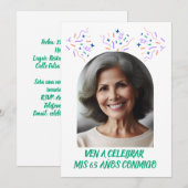 Cumpleaños de 65 Años Fiesta Foto Kaart (Voorkant / Achterkant)