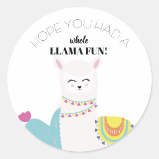 Cumpleaños Llama Ronde Sticker