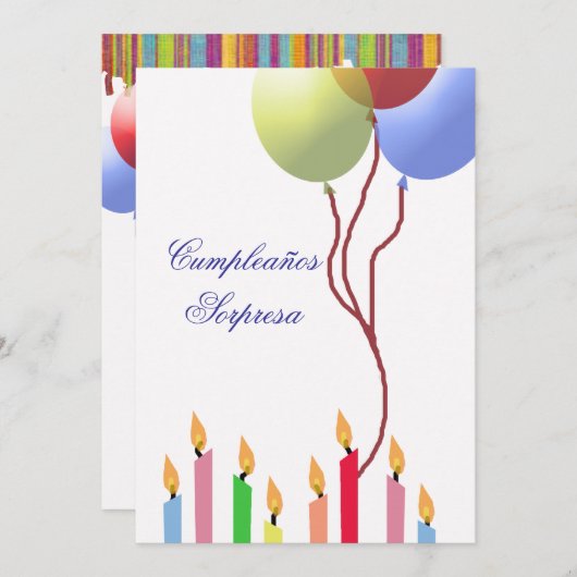 Cumpleaños - Uitnodiging (Voorkant / Achterkant)