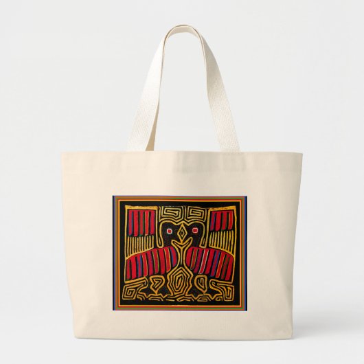 Cuna Indian Mola Duck Design Grote Tote Bag (Voorkant)