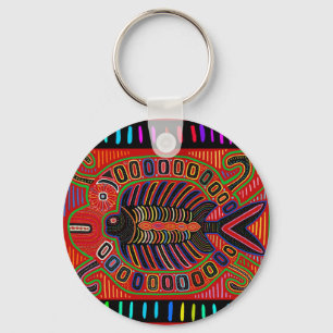 Cuna Indian Mola Flying Fish Sleutelhanger