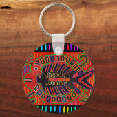 Cuna Indian Mola Flying Fish Sleutelhanger (Voorkant)