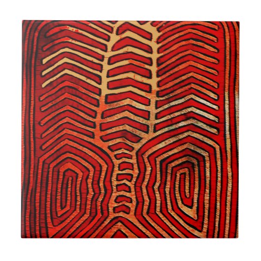 Cuna Indian Tribal Lobster Skeleton Tegeltje (Voorkant)