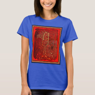 Cuna Indische Stam Kreeft Skelet T-shirt