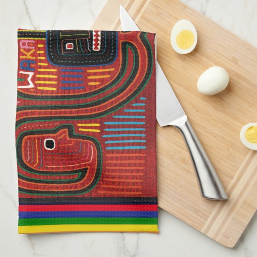 Cuna Tribal Design Theedoek (Quarter Fold)