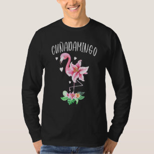 Cunadamingo Spaans zuster in Law Flamingo Floral T-shirt