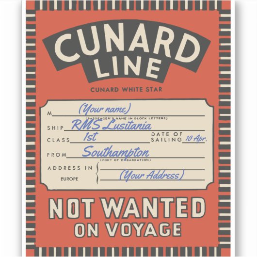 Cunard Line label () (Voorkant)