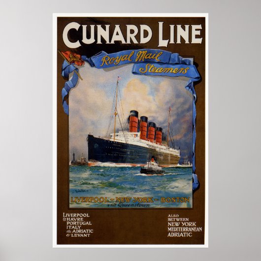 Cunard Line-Lusitania Poster (Voorkant)