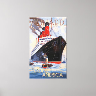 CUNARD OCEAN LINER AQUITANIA CANVAS AFDRUK