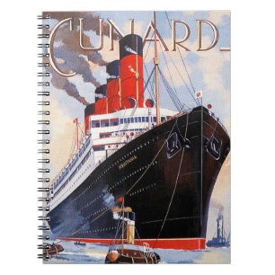 CUNARD OCEAN LINER AQUITANIA NOTITIEBOEK