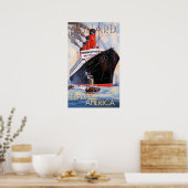 CUNARD OCEAN LINER AQUITANIA POSTER (Keuken)
