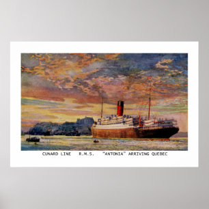  Cunard RMS Antonia in Quebec Poster