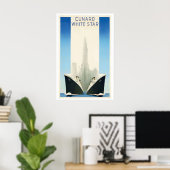 Cunard White Star Vintage Travel Poster (Bureau à domicile)