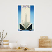 Cunard White Star Vintage Travel Poster (Cuisine)