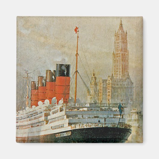 Cunarder in New York Magneet (Voorkant)