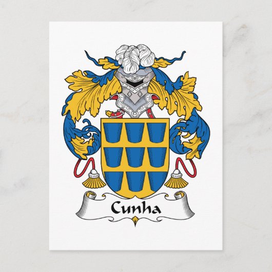 Cunha Family Crest Briefkaart (Voorkant)