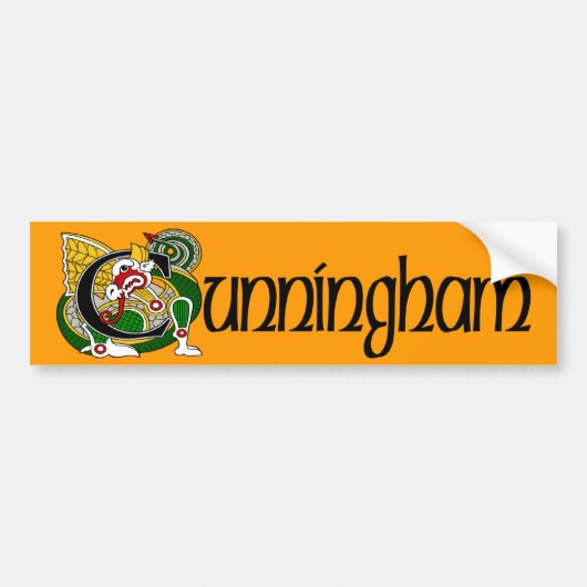 Cunningham Celtic Dragon Bumpersticker (Voorkant)