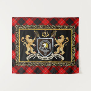 Cunningham Clan Badge & Motto w/Lions Wandkleed