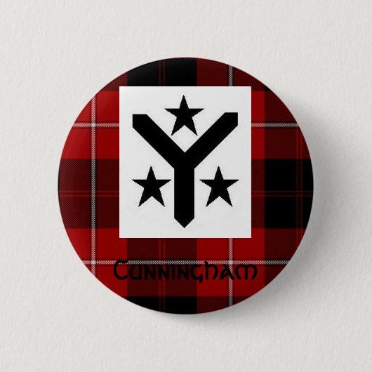 Cunningham Modern Tartan Button (Voorkant)