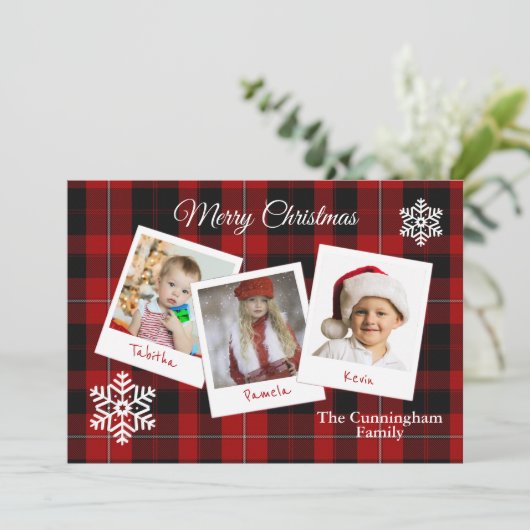 Cunningham Plaid Christmas Multi Carte photo (Debout devant)