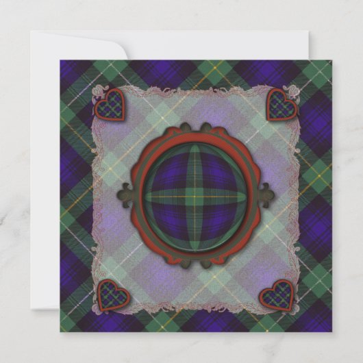 Cunningham Scottish clan tartan - Pset Save The Date (Achterkant)