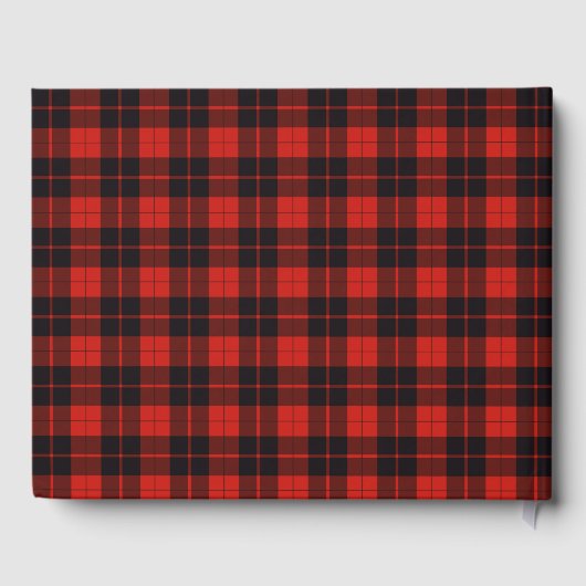 Cunningham Scottish plaid tartan zwart rood Gastenboek (Achterkant)