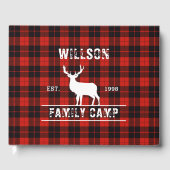 Cunningham Scottish plaid tartan zwart rood Gastenboek (Voorkant)