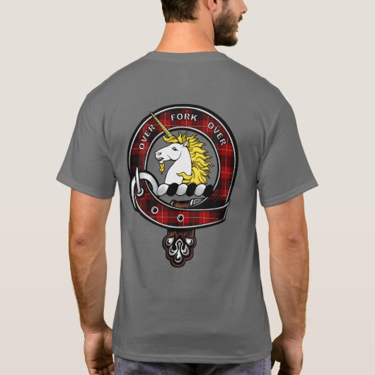 Cunningham Tartan Clan Badge T-shirt (Achterkant)