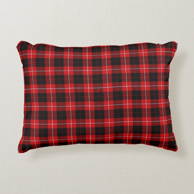 Cunningham Tartan Red Black Pset Accent Kussen (Voorkant)