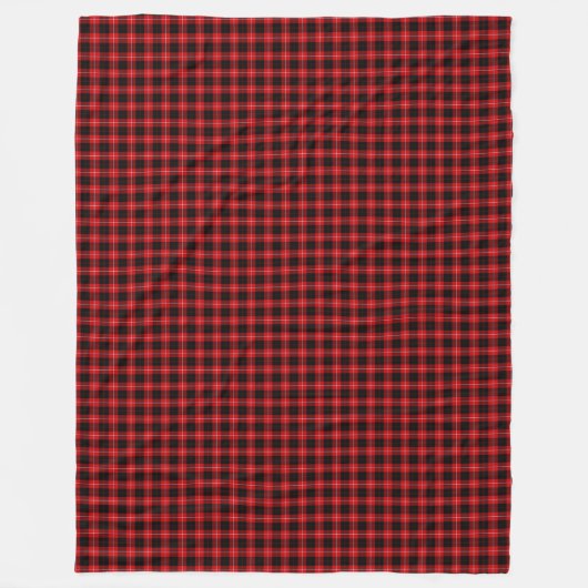 Cunningham Tartan Red Black Pset Fleece Deken (Voorkant)