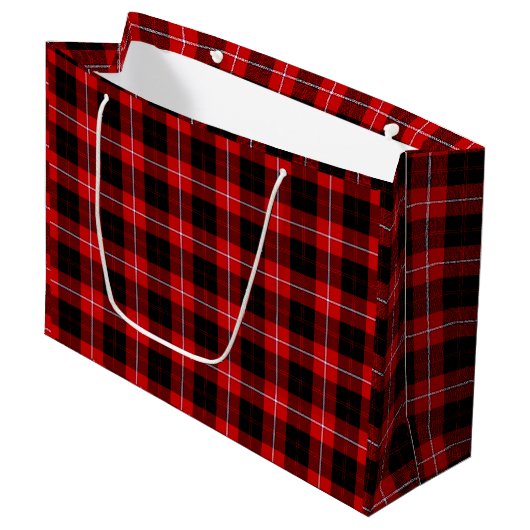 Cunningham Tartan Red Black Pset Groot Cadeauzakje (Voorkant Gekanteld)